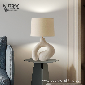 Resin Special Base Fabric Shade Table Lamp